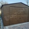 Plechová garáž 4x6m v imitaci dřeva | Konstrukce z uzavřených profilů