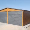 Plechová garáž 6x5m v imitaci dřeva/barvě RAL | Konstrukce z uzavřených profilů