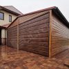 Plechová garáž 6x5m v imitaci dřeva | Konstrukce z uzavřených profilů