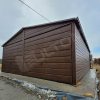 Plechová garáž 6x6m v imitaci dřeva | Konstrukce z uzavřených profilů