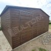 Plechová garáž 5x6m v imitaci dřeva | Konstrukce z uzavřených profilů