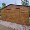 Plechová garáž 5x6m v imitaci dřeva | Konstrukce z uzavřených profilů